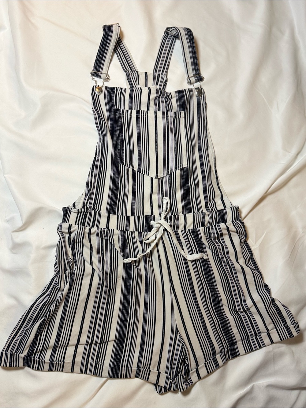 Striped Casual Overalls with Adjustable Straps